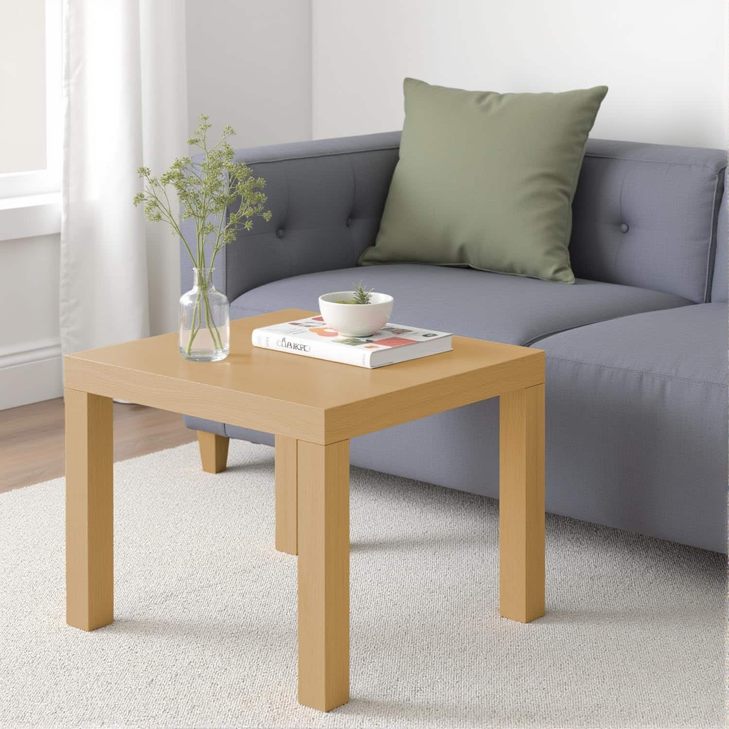Beech wooden coffee table hire for lounge areas and events in London